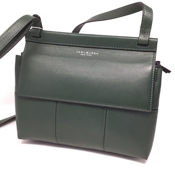 NWOT Tory Burch Block T Leather Crossbody Bag Green - Picture 13 of 17